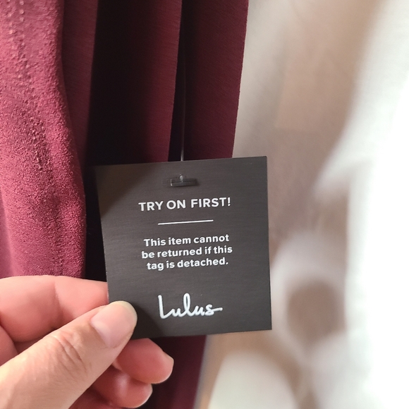 Lulus Burgundy One-Shoulder Cutout Asymmetrical Dress Size Medium - Picture 11 of 12